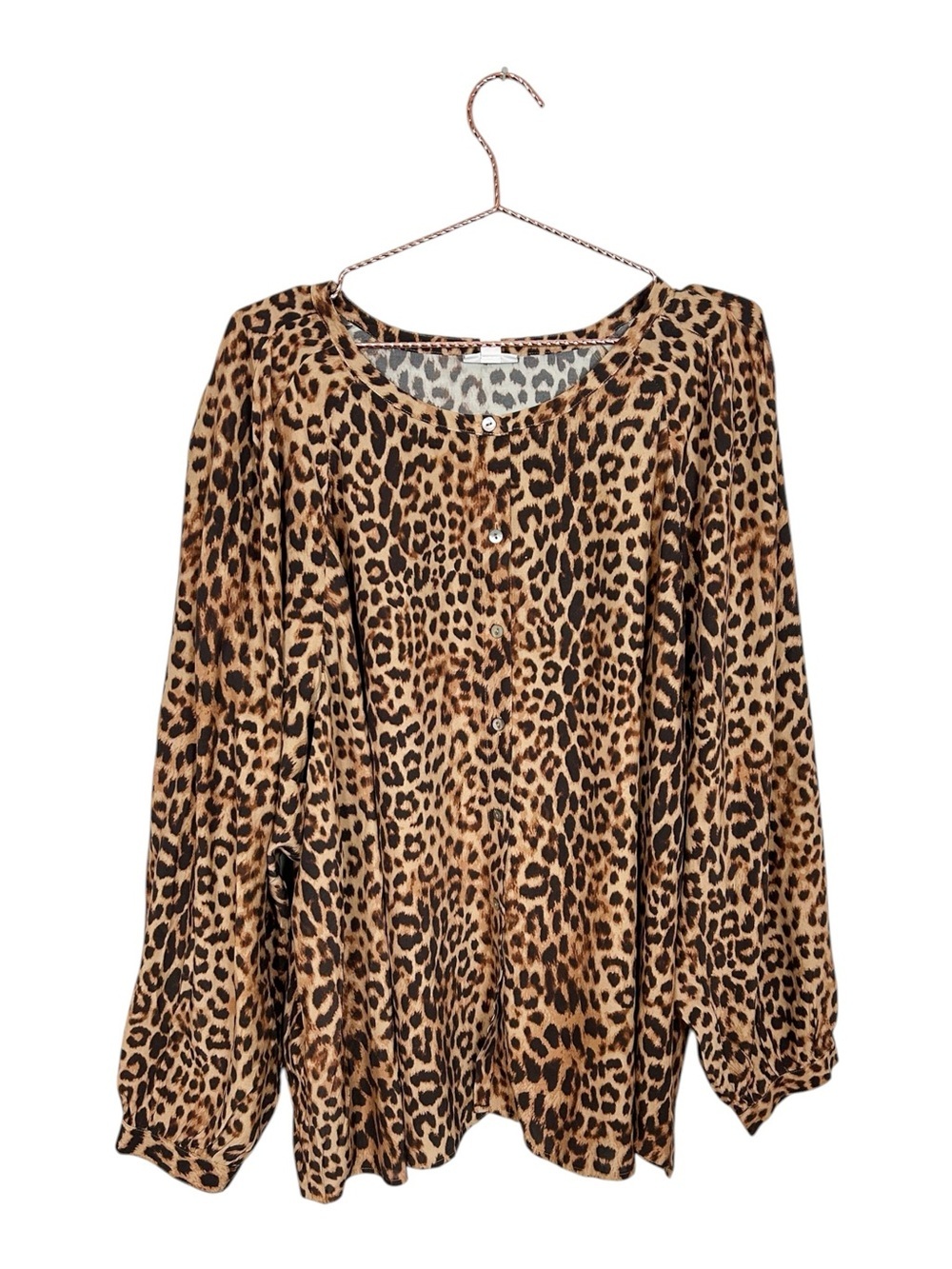 J. Jill Leopard Print Long Sleeve Top